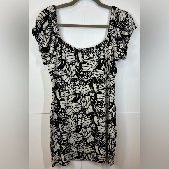 Urban Outfitters Dresses & Skirts - Urban Outfitters Babydoll Mini Dress Women’s Blk/Cream Butterfly Print Y2K Sz L